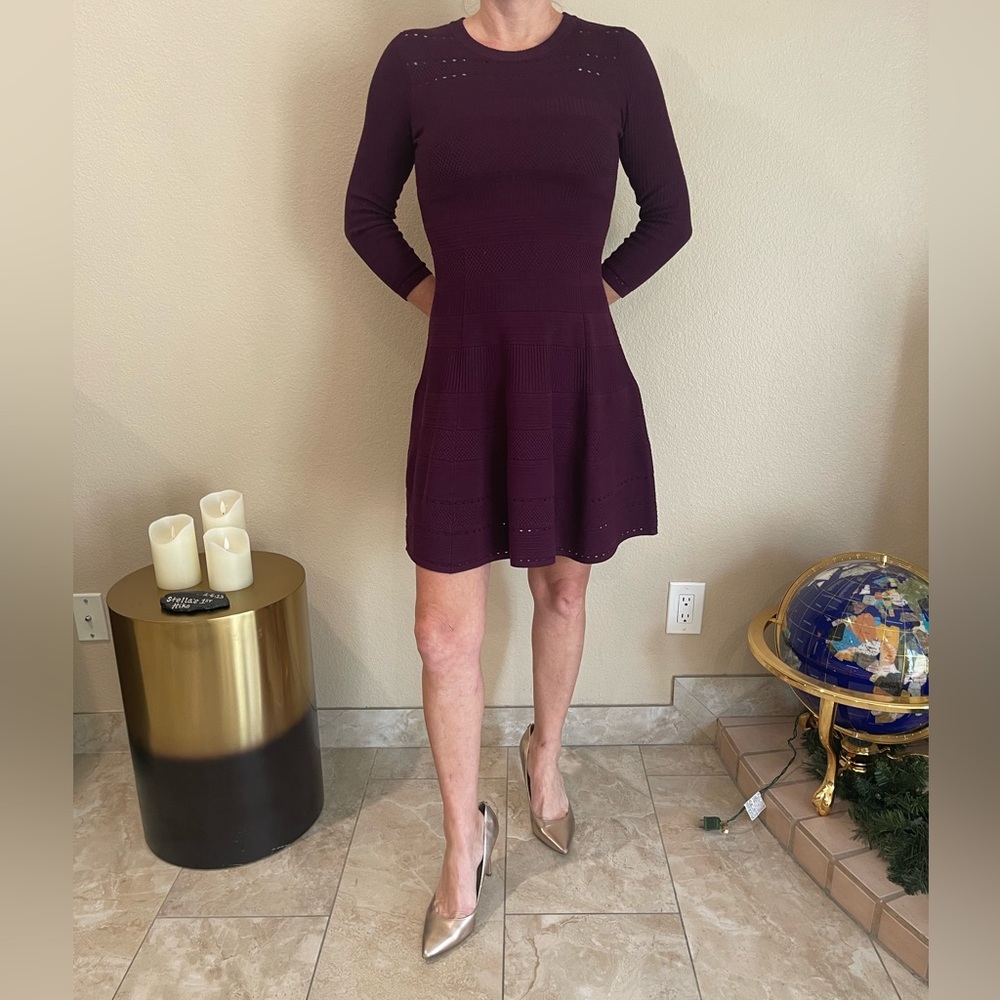 Eliza J knit dress. Eggplant color. Size S.